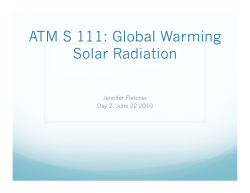 ATM S 111: Global Warming Solar Radiation