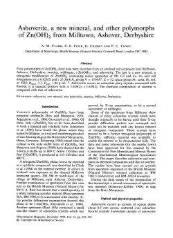 Ashoverite, a new mineral, and other polymorphs of Zn(OH)2 from