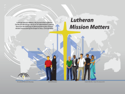 Lutheran Mission Matters - Lutheran Society for Missiology (LSFM)