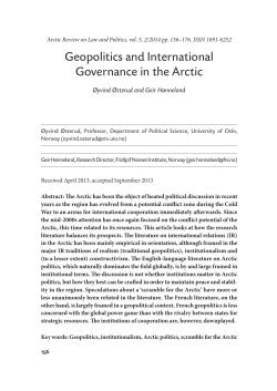 Geopolitics and International Governance in the Arctic