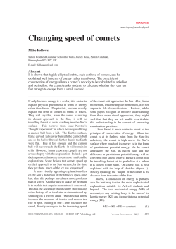 Changing speed of comets