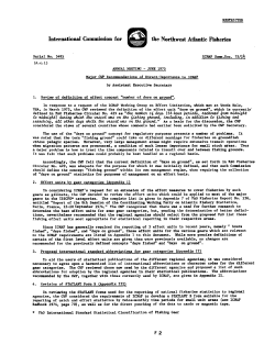 Major CWP recommendations of direct importance to ICNAF