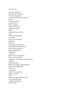 2011 Movie List The Astro-Zombies (ftv) *Monster in the Closet (ftv