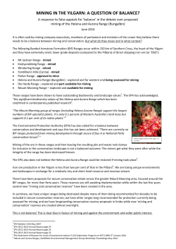 Bungalbin: factsheet exposing the mining "balance"