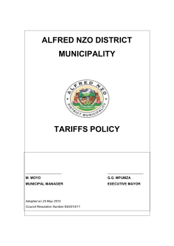 ALFRED NZO DISTRICT MUNICIPALITY TARIFFS POLICY