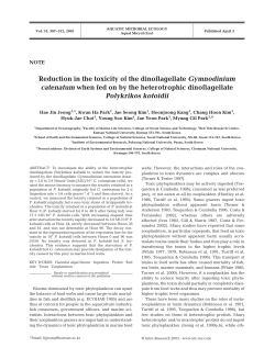 Reduction in the toxicity of the dinoflagellate Gymnodinium