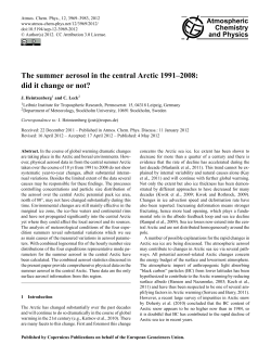 The summer aerosol in the central Arctic 1991&ndash;2008