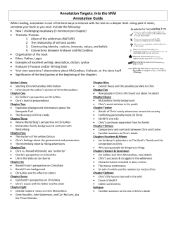 Annotation Targets: Into the Wild Annotation Guide