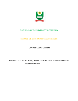 CTH842 - National Open University of Nigeria