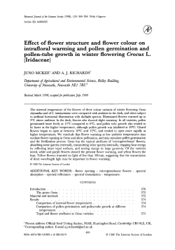 Effect of flower structure and flower colour on intrafloral warming and