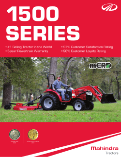 Mahindra 1500 Series Specifications