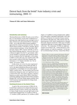 Detroit back from the brink? Auto industry crisis and