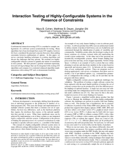 Interaction Testing of Highly-Configurable Systems in the