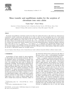 Mass transfer and equilibrium studies for the sorption of chromium