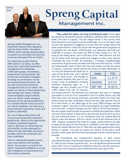 Spring 2013 - Spreng Capital Management