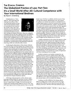 The Globalized Practice of Law: Part Two It`s a Small World After All