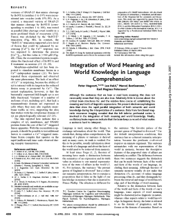 Integration of Word Meaning and World Knowledge in Language