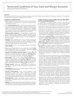 Terms and Conditions of Your Cash and Margin Accounts