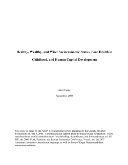 Healthy, Wealthy, and Wise: Socioeconomic Status, Poor Health