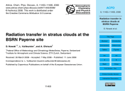 Radiation transfer in stratus clouds at BSRN Payerne