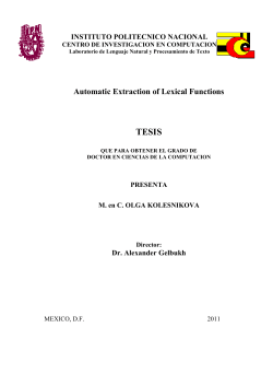 Automatic Extraction of Lexical Functions