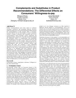 Complements and Substitutes in Product Recommendations: The