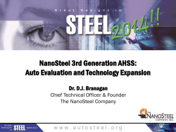 NanoSteel 3rd Generation AHSS: Auto Evaluation and