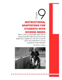 Chapter 9: INSTRUCTIONAL ADAPTATIONS FOR STUDENTS