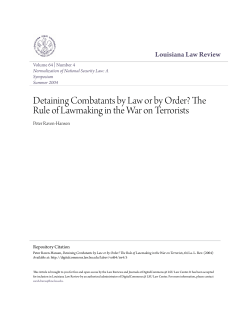 Detaining Combatants by Law or by Order? The Rule of Lawmaking