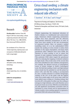 Cirrus cloud seeding: a climate engineering mechanism with
