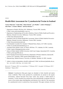 Health Risk Assessment for Cyanobacterial Toxins in Seafood