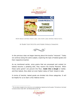 Three Mezonot Categories