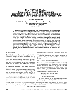 The NOMAD System: Expectation-Based Detection and Correction