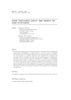 SOME THOUGHTS ABOUT THE DESIGN OF LOSS FUNCTIONS