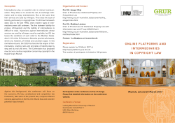 Flyer - Online Platforms and Intermediaries in Copyright Law