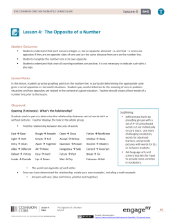 Lesson 4: The Opposite of a Number