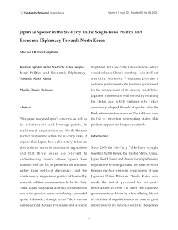 Japan as Spoiler in the Six-Party Talks: Single-Issue
