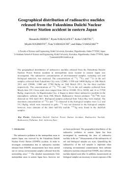 Geographical distribution of radioactive nuclides released from the