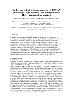 On-line analysis of hydrogen peroxide via RAMAN