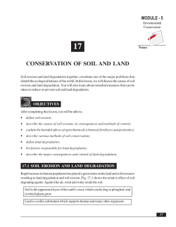 Conservation of Soil and Land