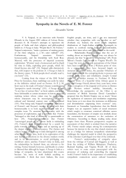 Sympathy in the Novels of EM Forster