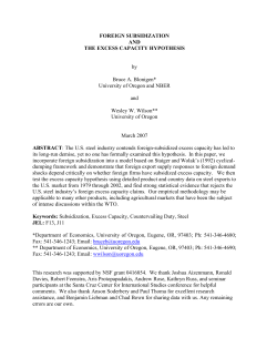 FOREIGN SUBSIDIZATION AND THE EXCESS CAPACITY