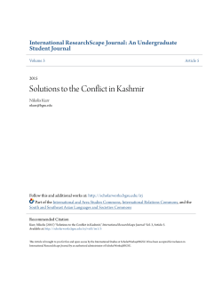 Solutions to the Conflict in Kashmir