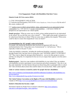 Civic Engagement--People with Disabilities Find