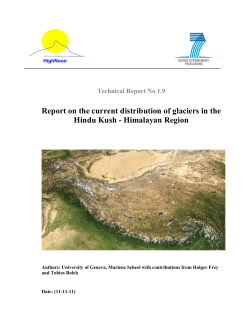 State of the glaciers in the Hindu Kush- Himalyan region