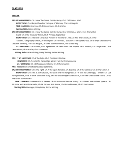 Syllabus for Class -VIII - Whizzkid International School