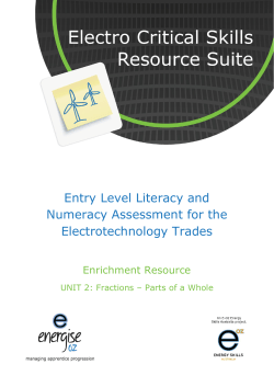 Entry Level Literacy and Numeracy Assessment for the
