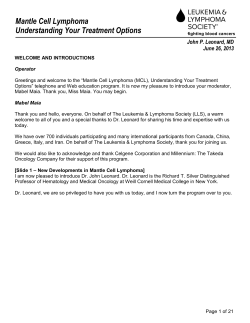 Mantle Cell Lymphoma Understanding Your Treatment Options