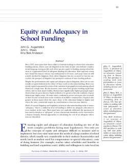 Equity and Adequacy in School Funding