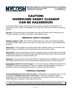 hurricane sandy cleanup can be hazardous!